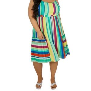 Maree Pour Toi Plus Brenda Stripe Midi Dress Size 16‎